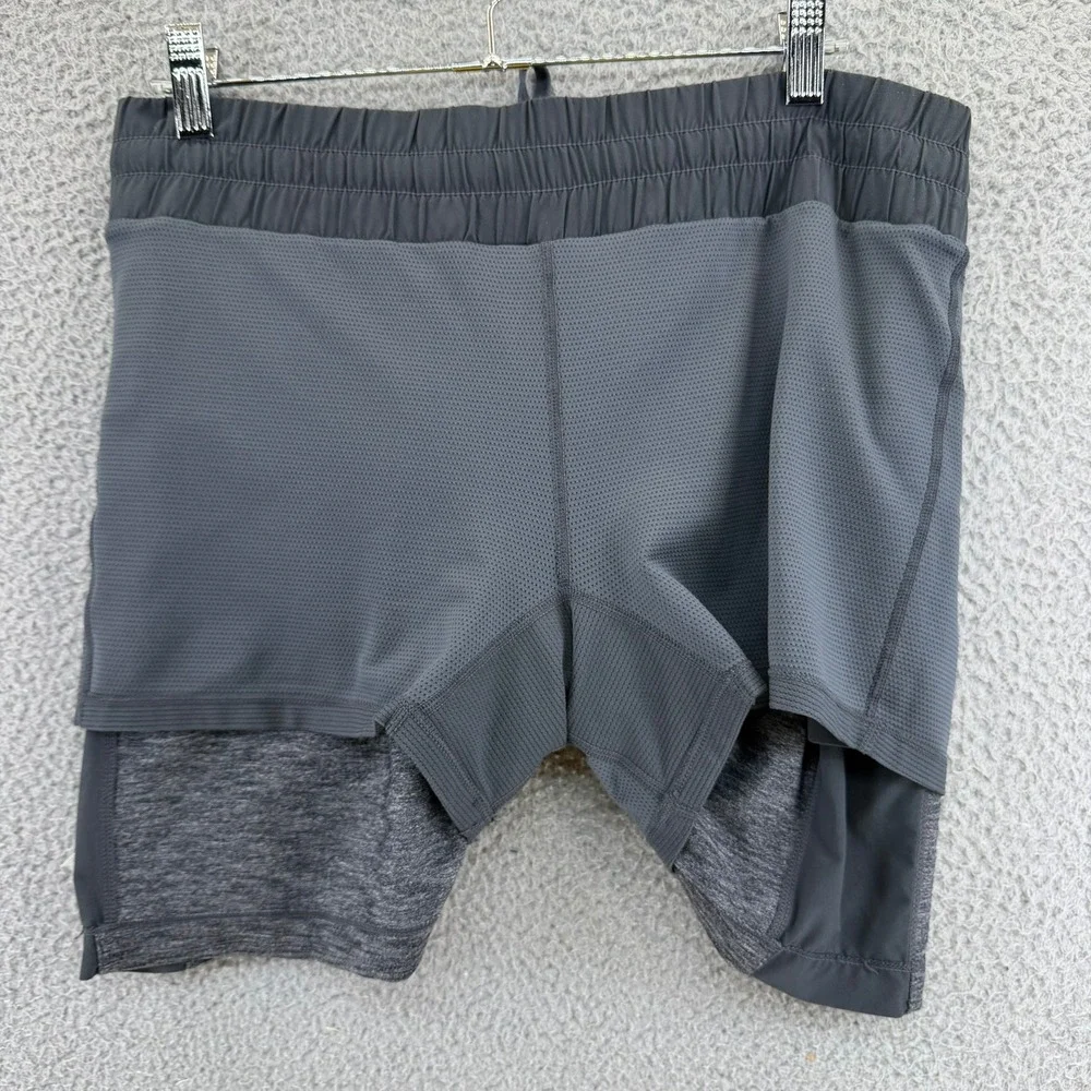 Athleta Womens Active Skort Gray Space Dye Drawstring Pockets Size M Medium
